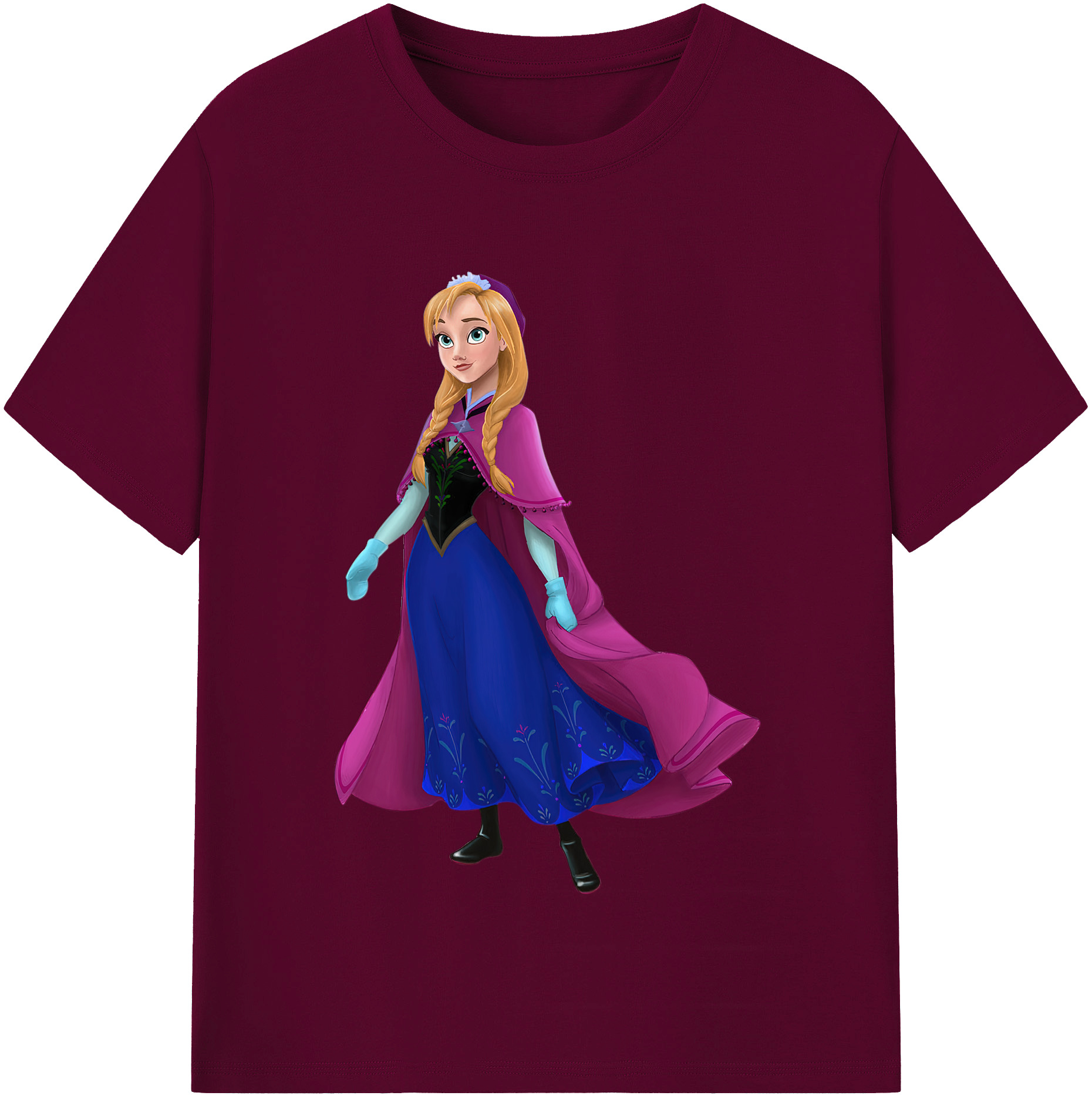 （画像用） アナと雪の女王 アンナ エルサ Frozen Anna Elsa レディースカジュアルプリントTシャツ（綿100％）